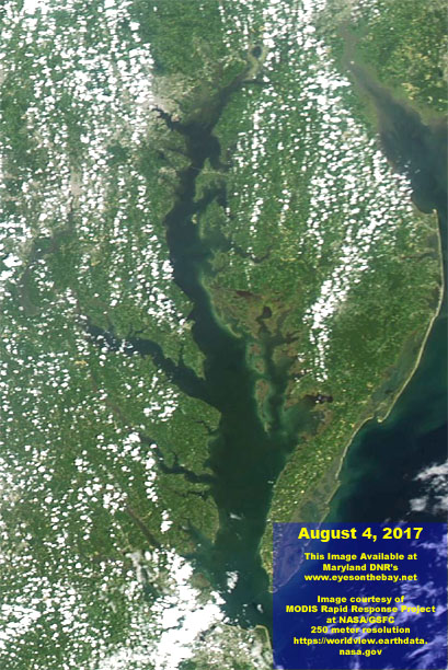 Satellite imagery of the Chesapeake Bay from NASA