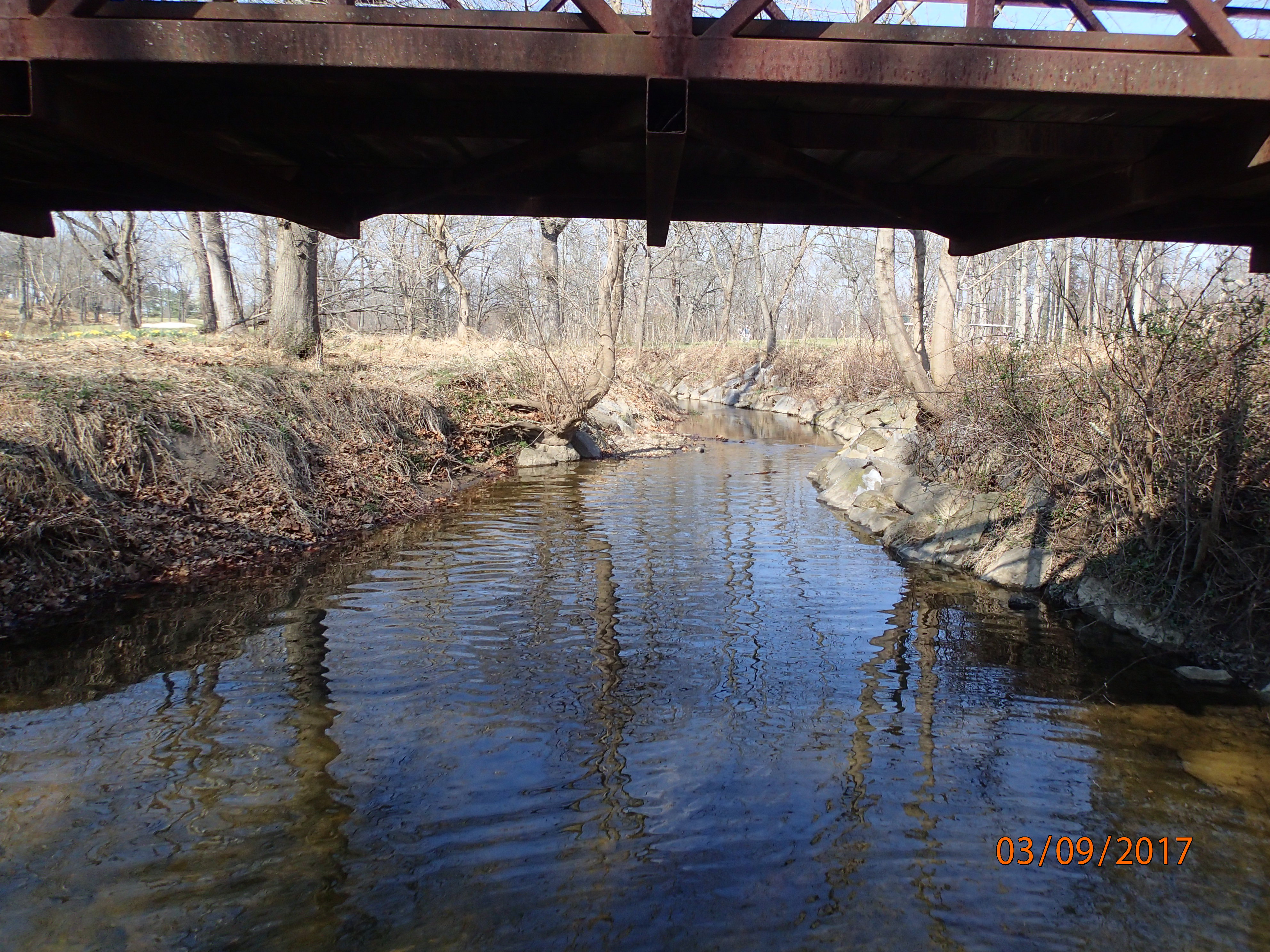Field photo showing stream conditions at site ANAC-223-R-2017-MidpointUpstream