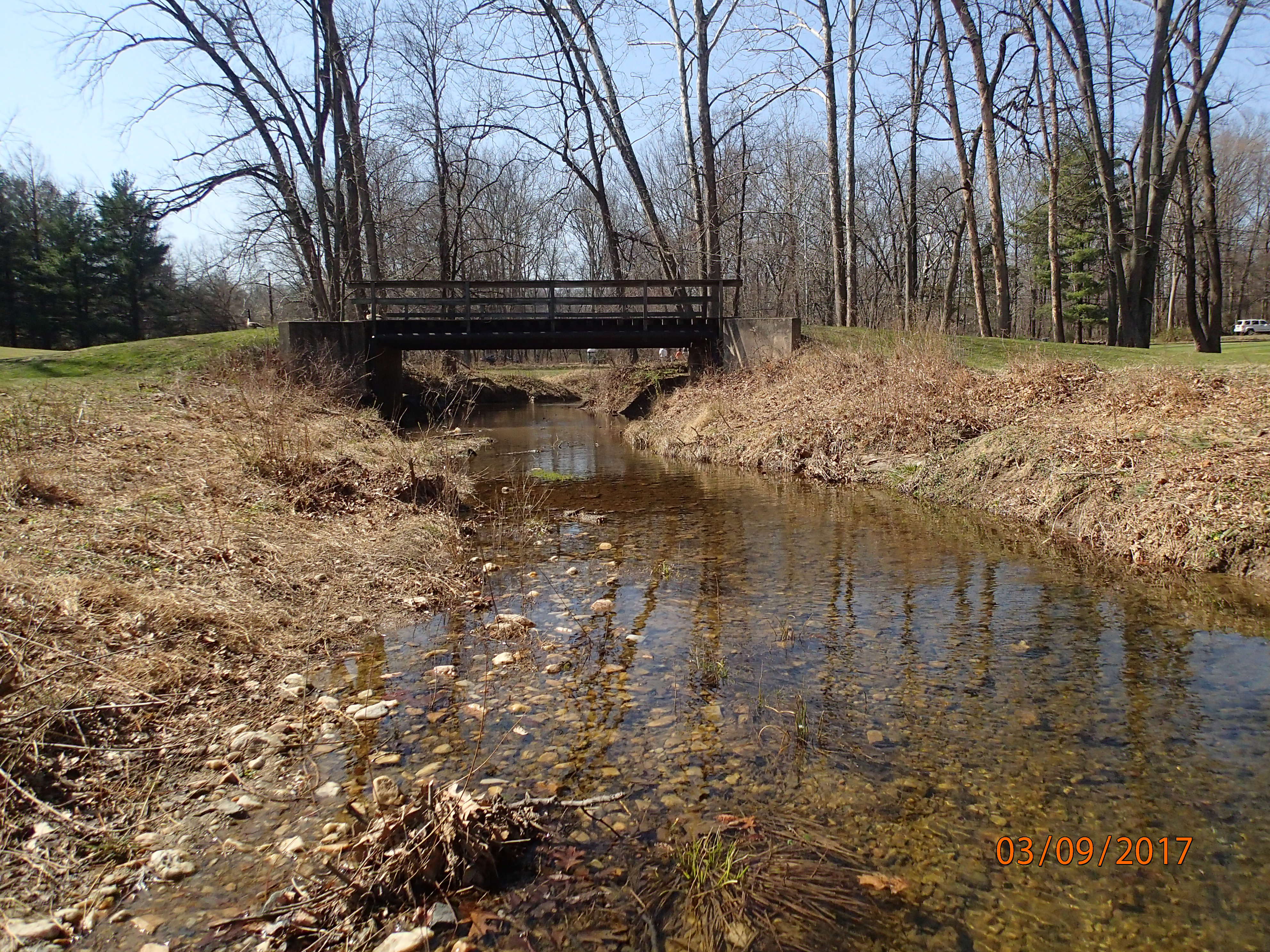 Field photo showing stream conditions at site ANAC-225-R-2017-MidpointUpstream