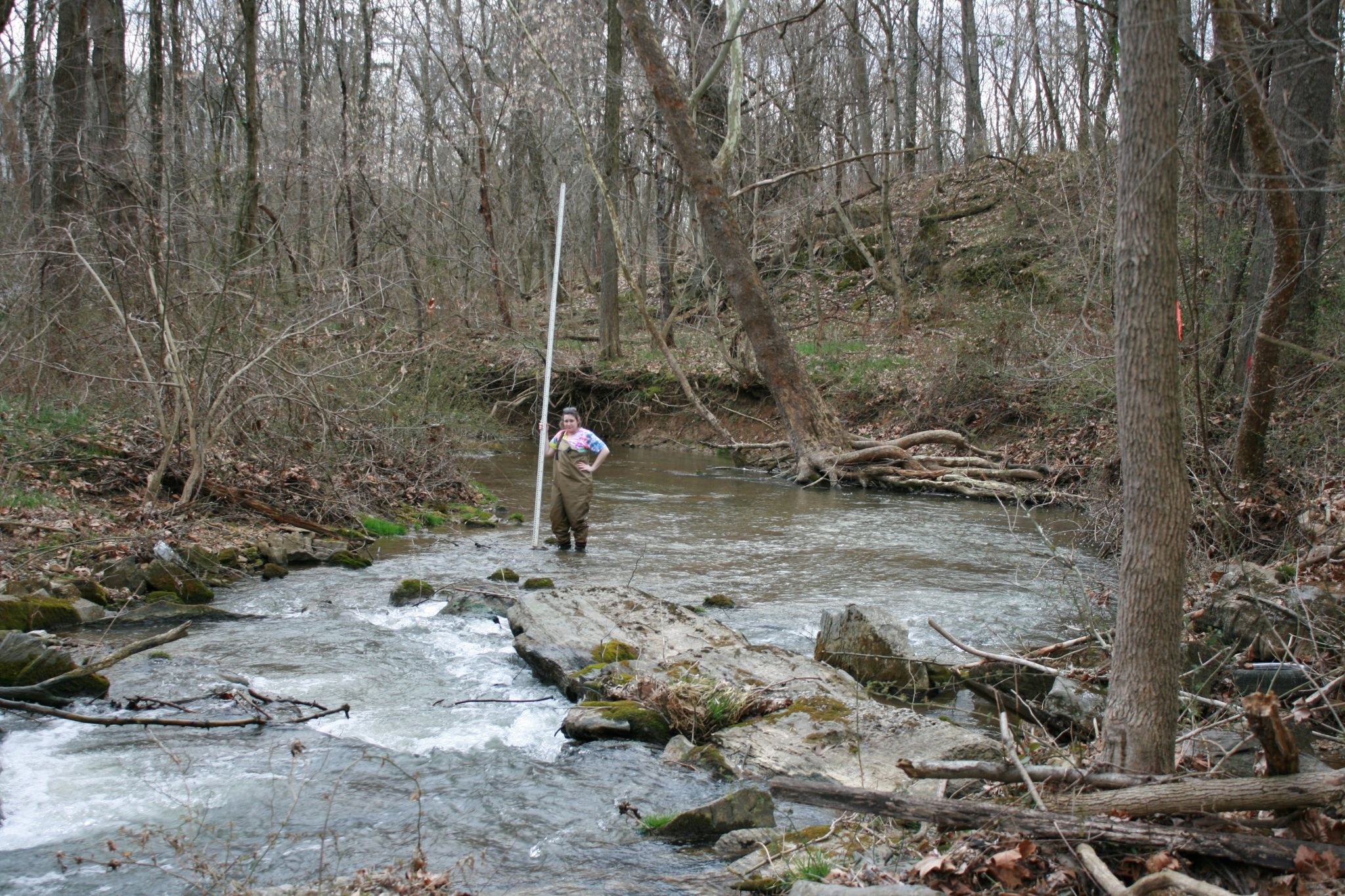 Field photo showing stream conditions at site ANTI-290-B-2012_25mMarkDownstream