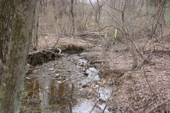 Field photo showing stream conditions at site ATKI-003-X-2011-1