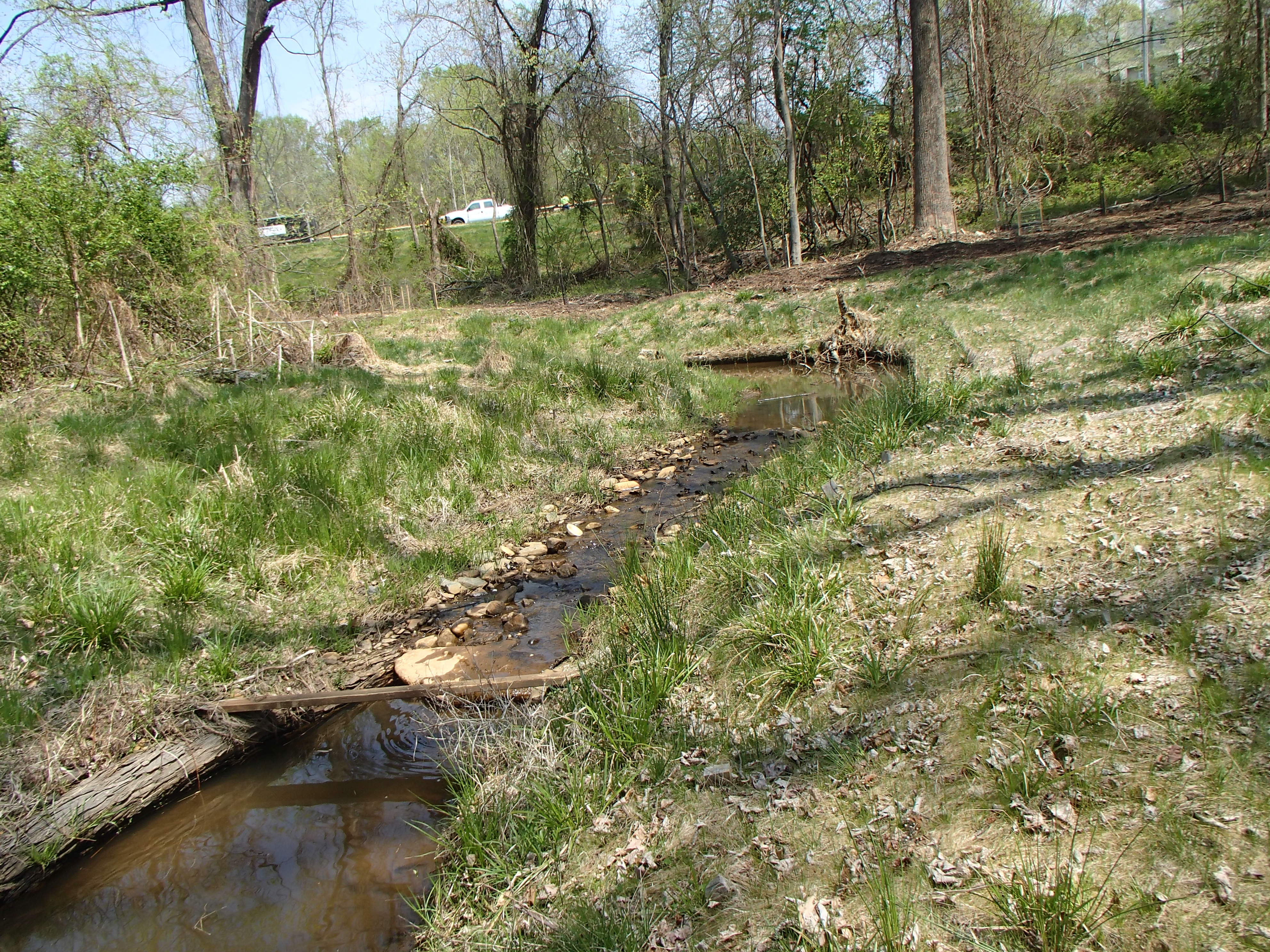 Field photo showing stream conditions at site ATKI-003-X-2017-MidpointFacingUpstream