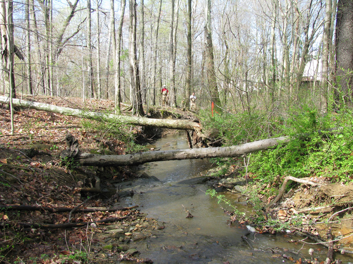 Field photo showing stream conditions at site ATKI-004-X-2009-1
