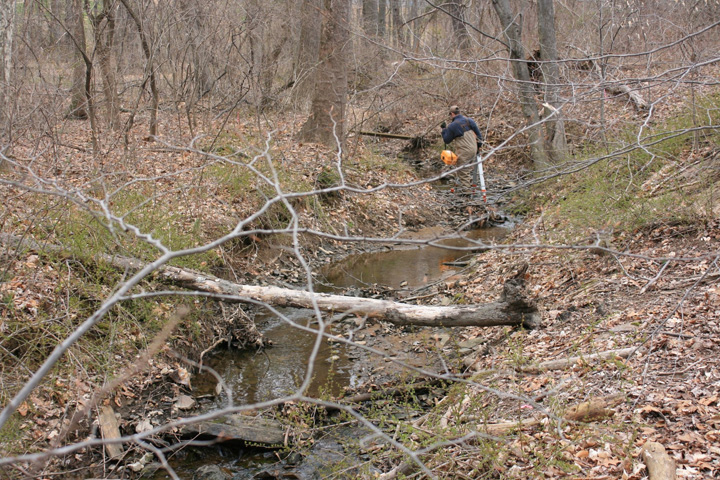 Field photo showing stream conditions at site ATKI-004-X-2011-1