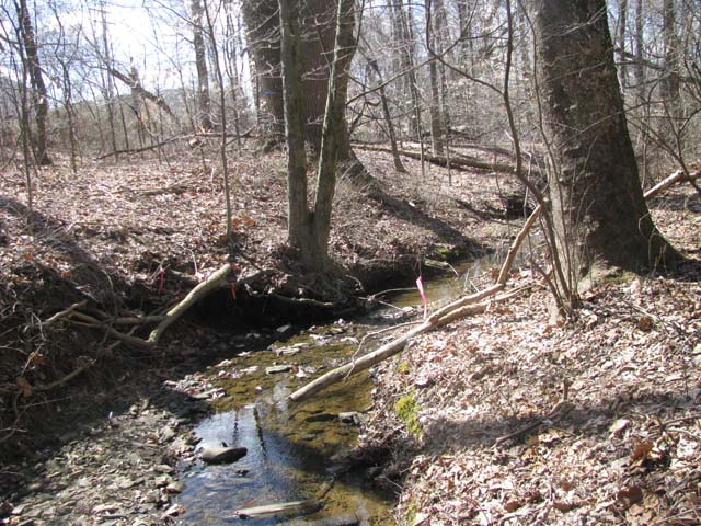 Field photo showing stream conditions at site ATKI-004-X-2013-2