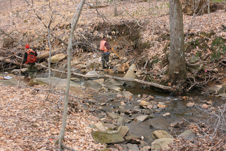 Field photo showing stream conditions at site ATKI-101-X-2011-2