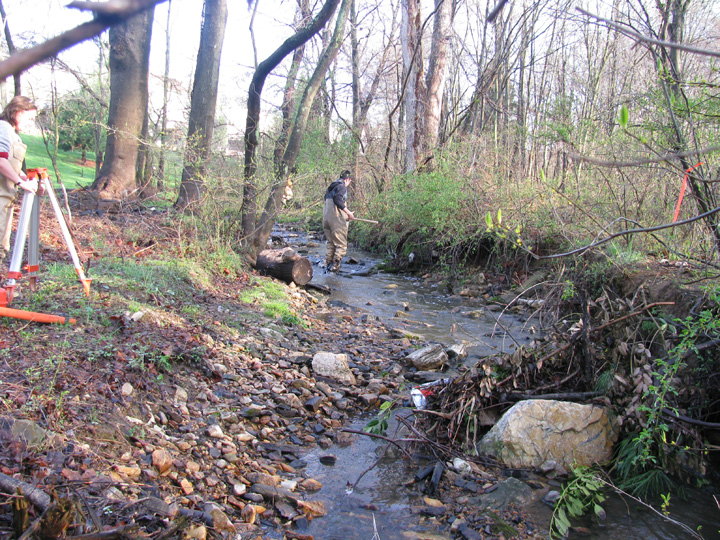 Field photo showing stream conditions at site ATKI-102-X-2009-2