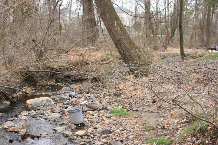 Field photo showing stream conditions at site ATKI-102-X-2011-2