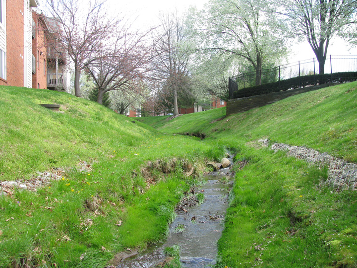 Field photo showing stream conditions at site ATKI-107-X-2009-1