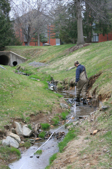 Field photo showing stream conditions at site ATKI-107-X-2011-1