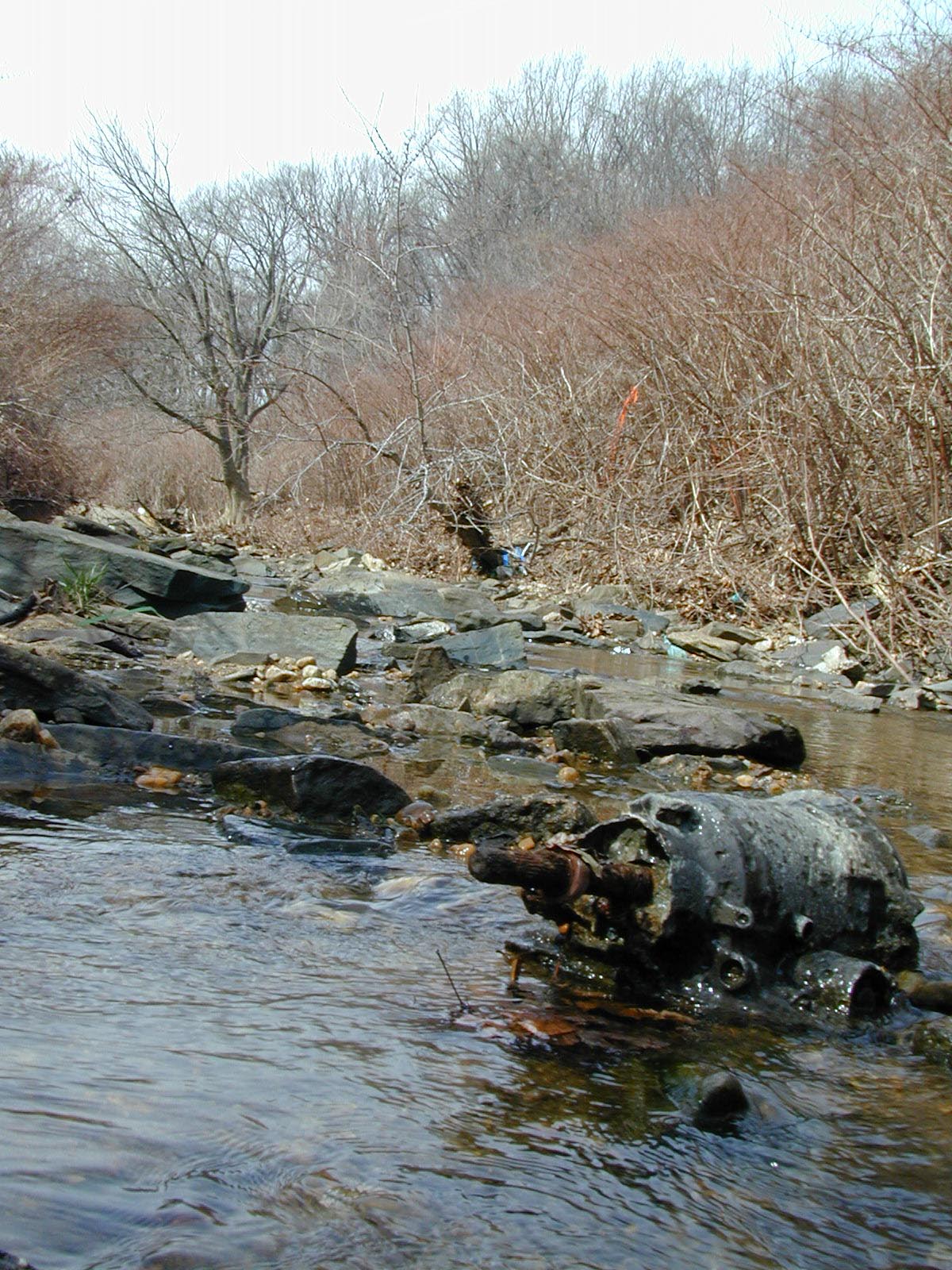 Field photo showing stream conditions at site BACK-110-R-2002-355