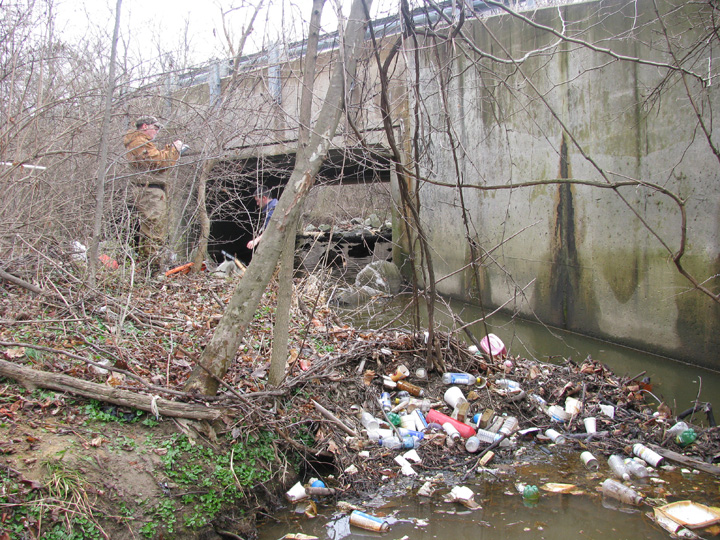 Field photo showing stream conditions at site BALT-102-R-2009-1