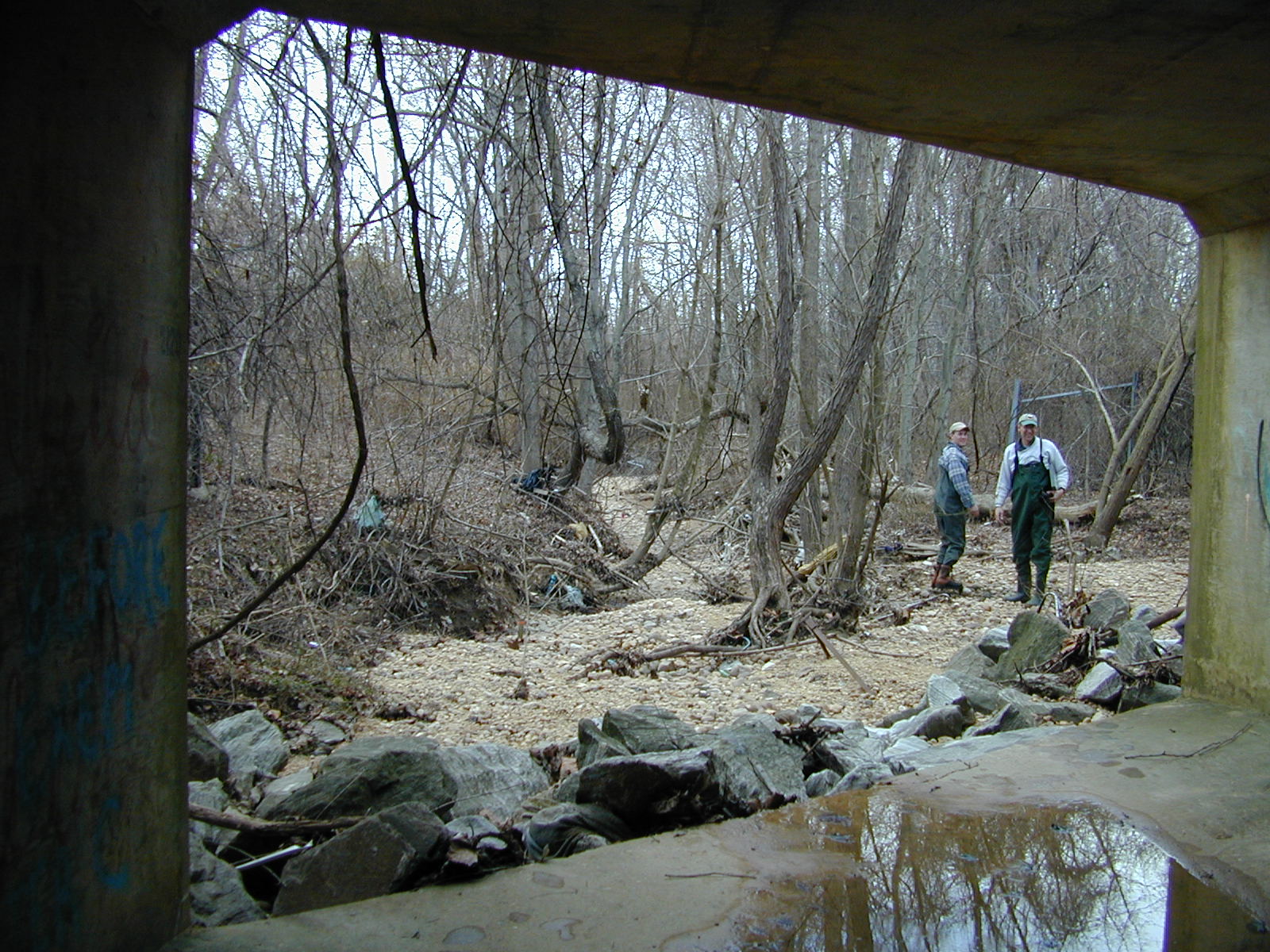 Field photo showing stream conditions at site BALT-103-R-2001-2