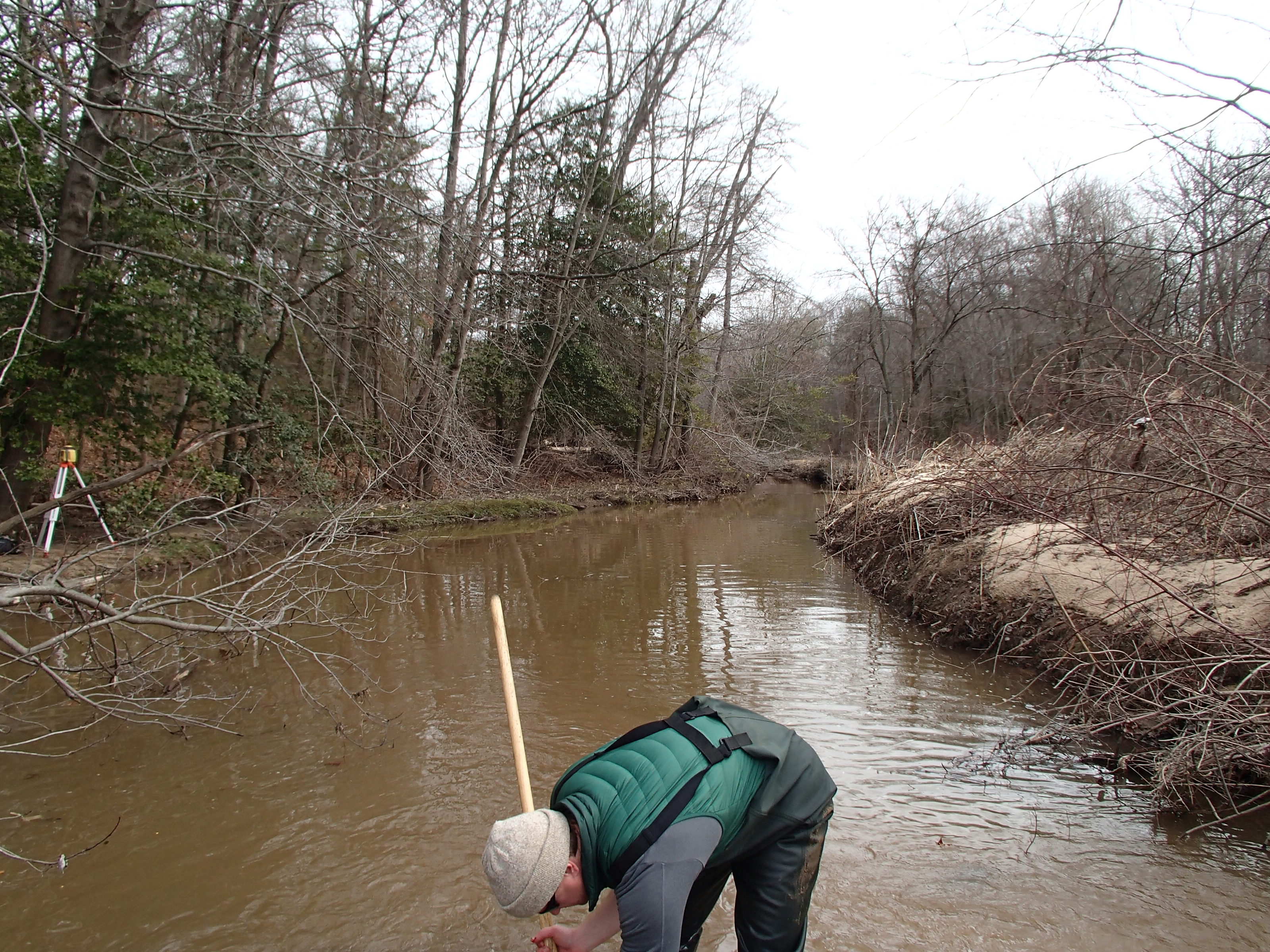 Field photo showing stream conditions at site BALT-207-R-2015_Midpoint-looking-downstream