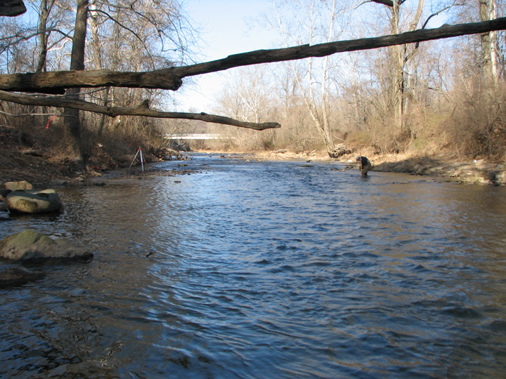 Field photo showing stream conditions at site BELK-302-R-2008-2
