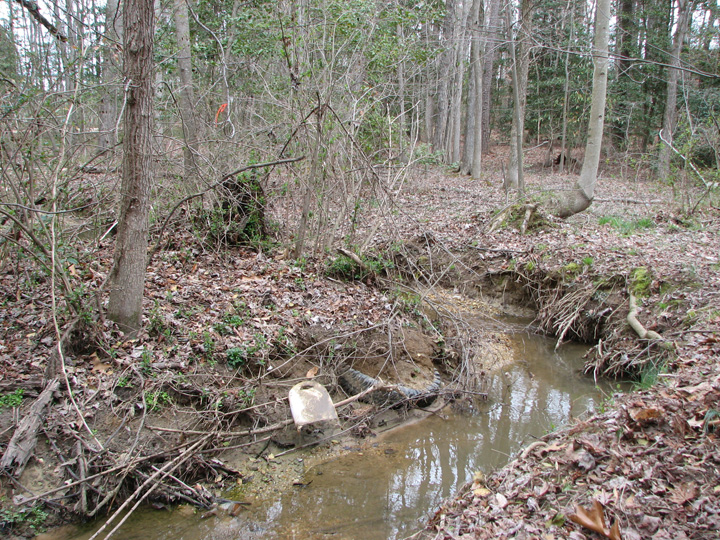 Field photo showing stream conditions at site BRET-107-B-2007-2