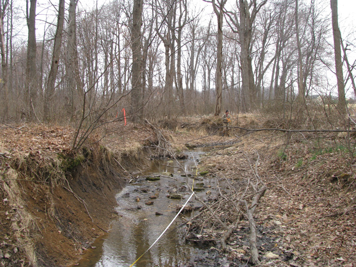Field photo showing stream conditions at site BRIG-103-R-2009-2