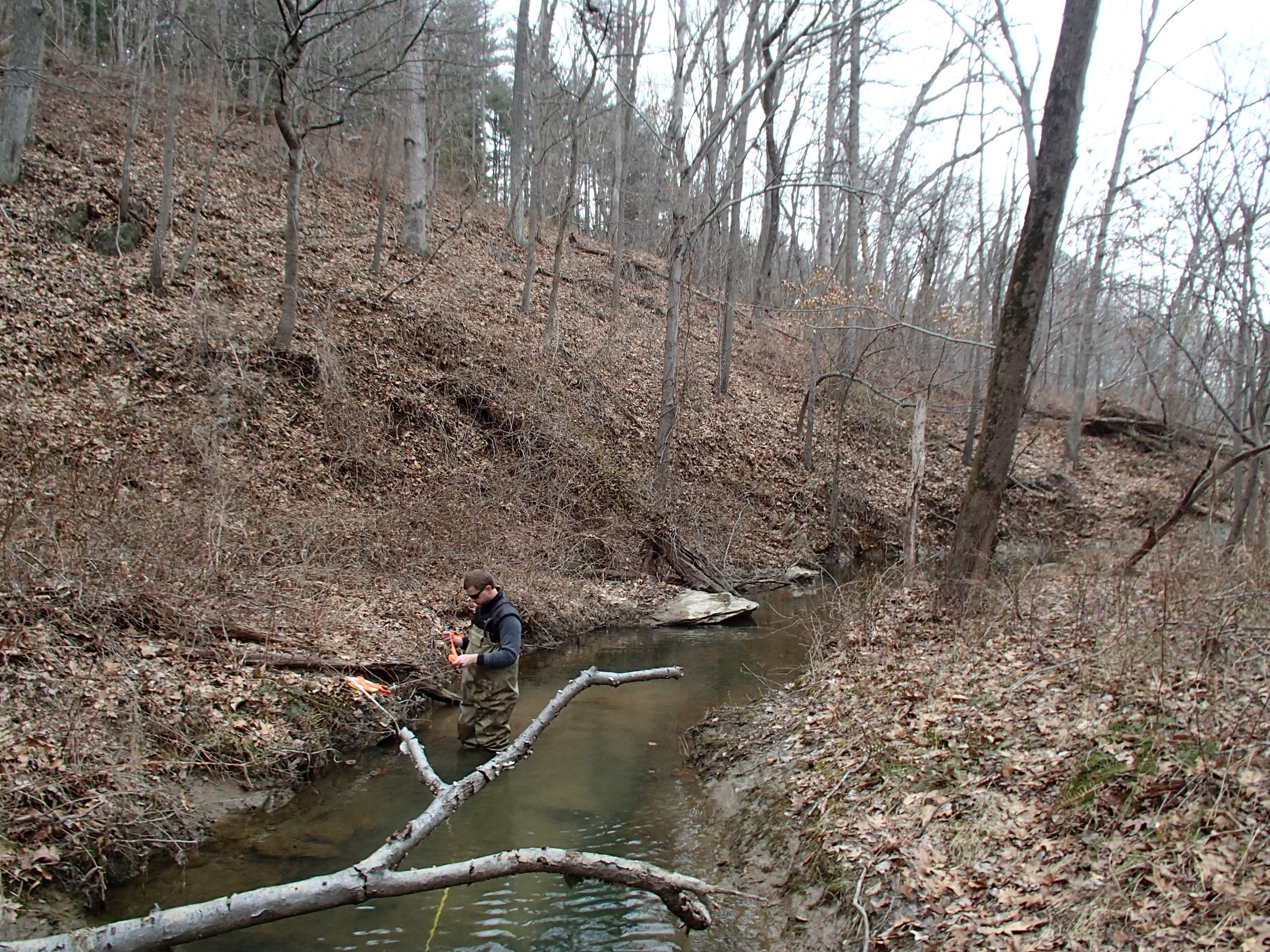 Field photo showing stream conditions at site BRIG-123-R-2014-2