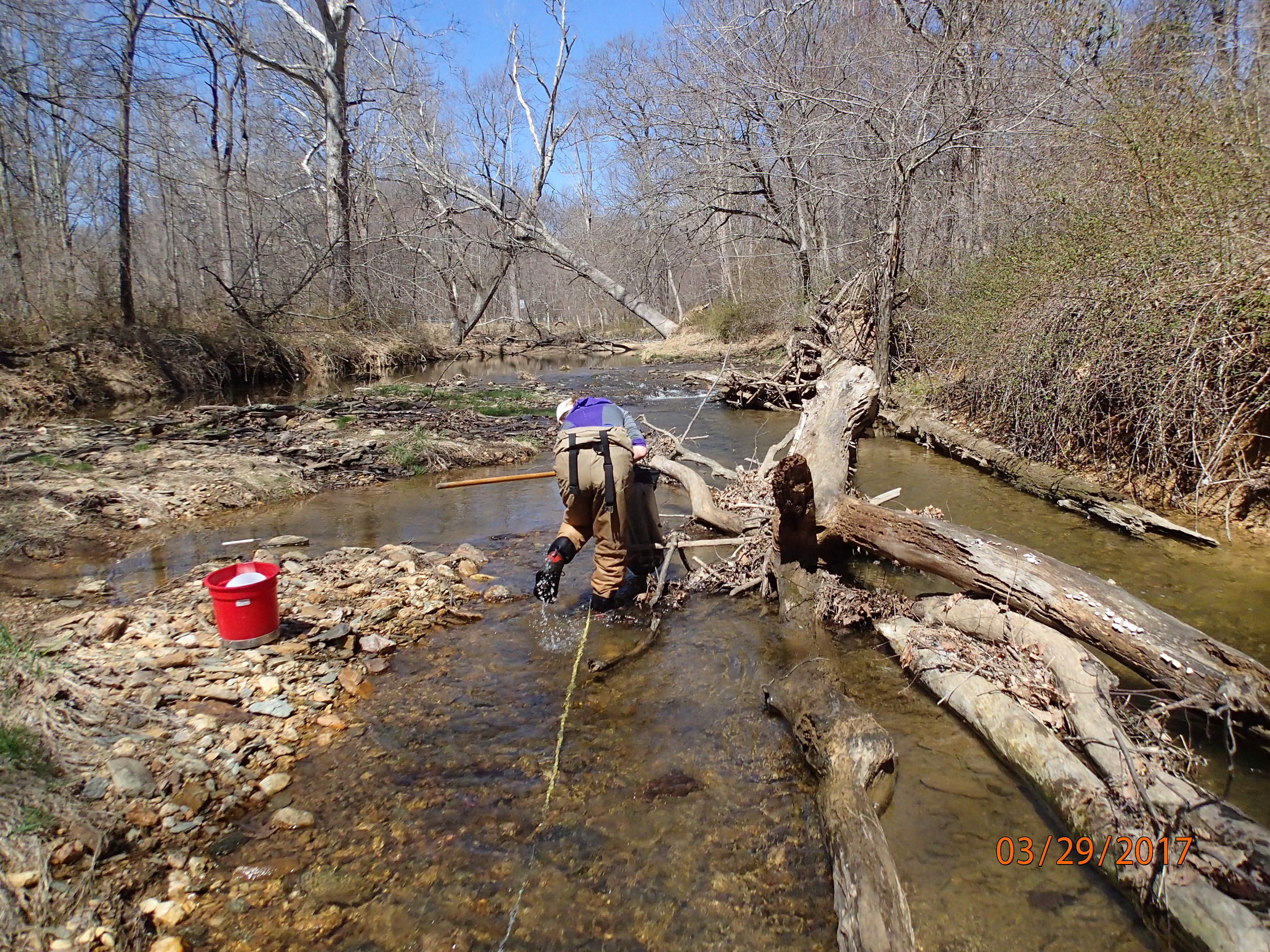 Field photo showing stream conditions at site BRIG-301-X-2017-MidpointUpstream