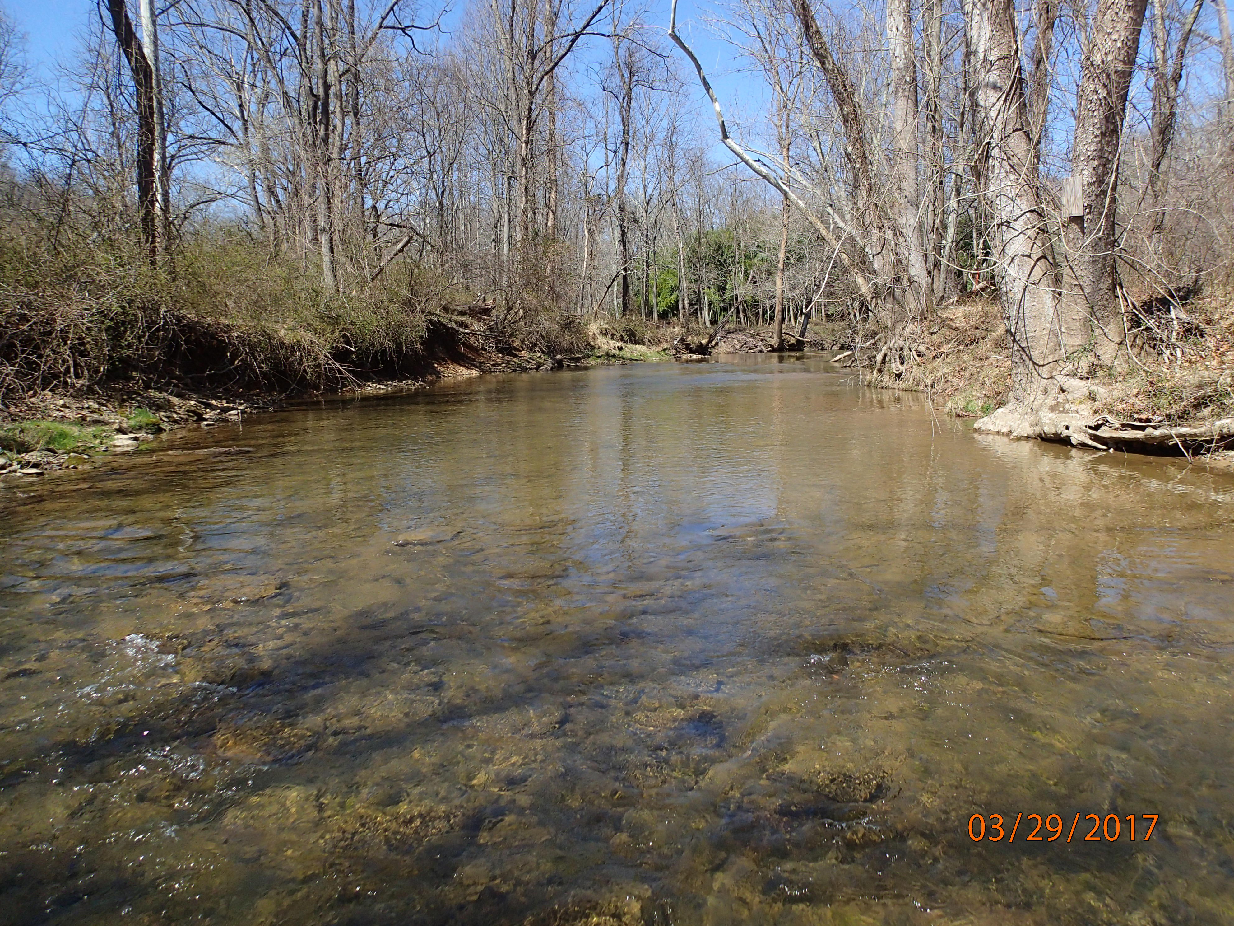 Field photo showing stream conditions at site BRIG-308-X-2017-MidpointUpstream