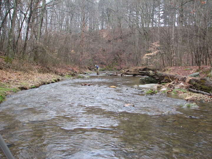 Field photo showing stream conditions at site BROA-212-R-2008-1