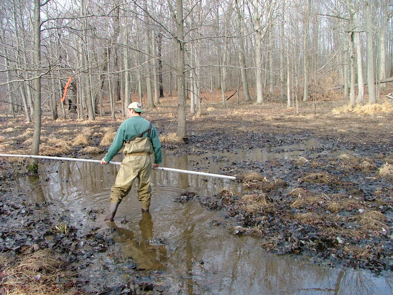 Field photo showing stream conditions at site BUSH-104-R-2004-2