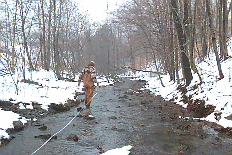 Field photo showing stream conditions at site CASS-105-R-2000-01