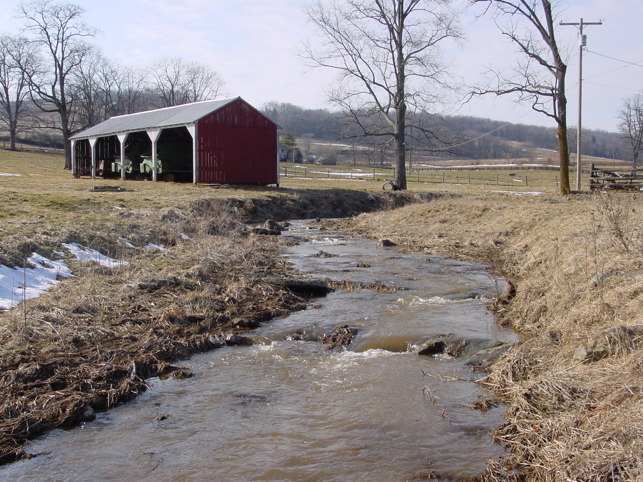 Field photo showing stream conditions at site CATO-125-R-2003-1