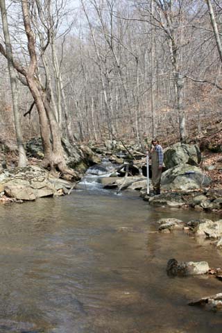 Field photo showing stream conditions at site CATO-191-A-2012_Mid-pointUpstream