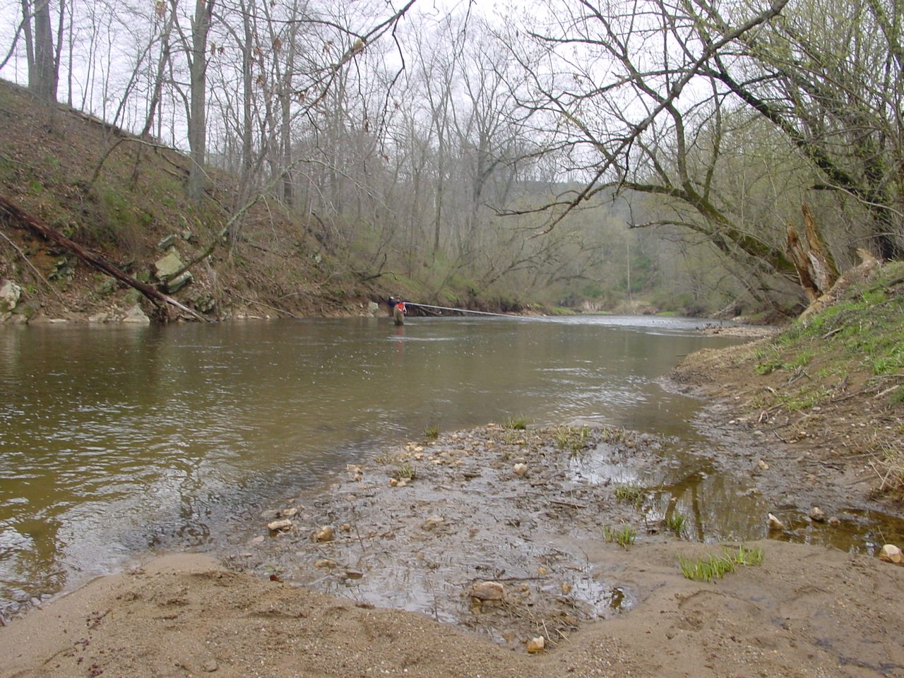 Field photo showing stream conditions at site CATO-407-R-2003-1