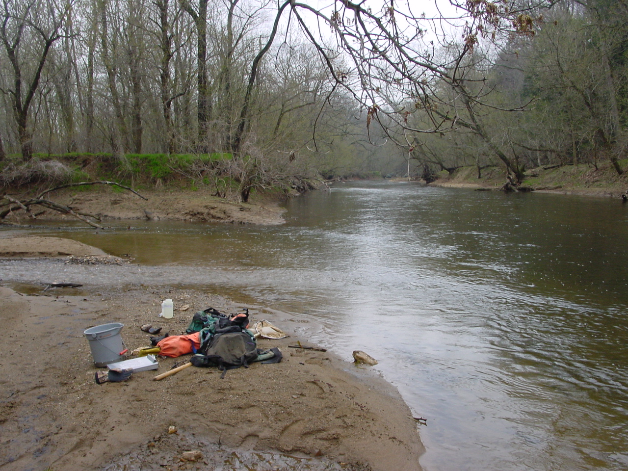 Field photo showing stream conditions at site CATO-407-R-2003-2