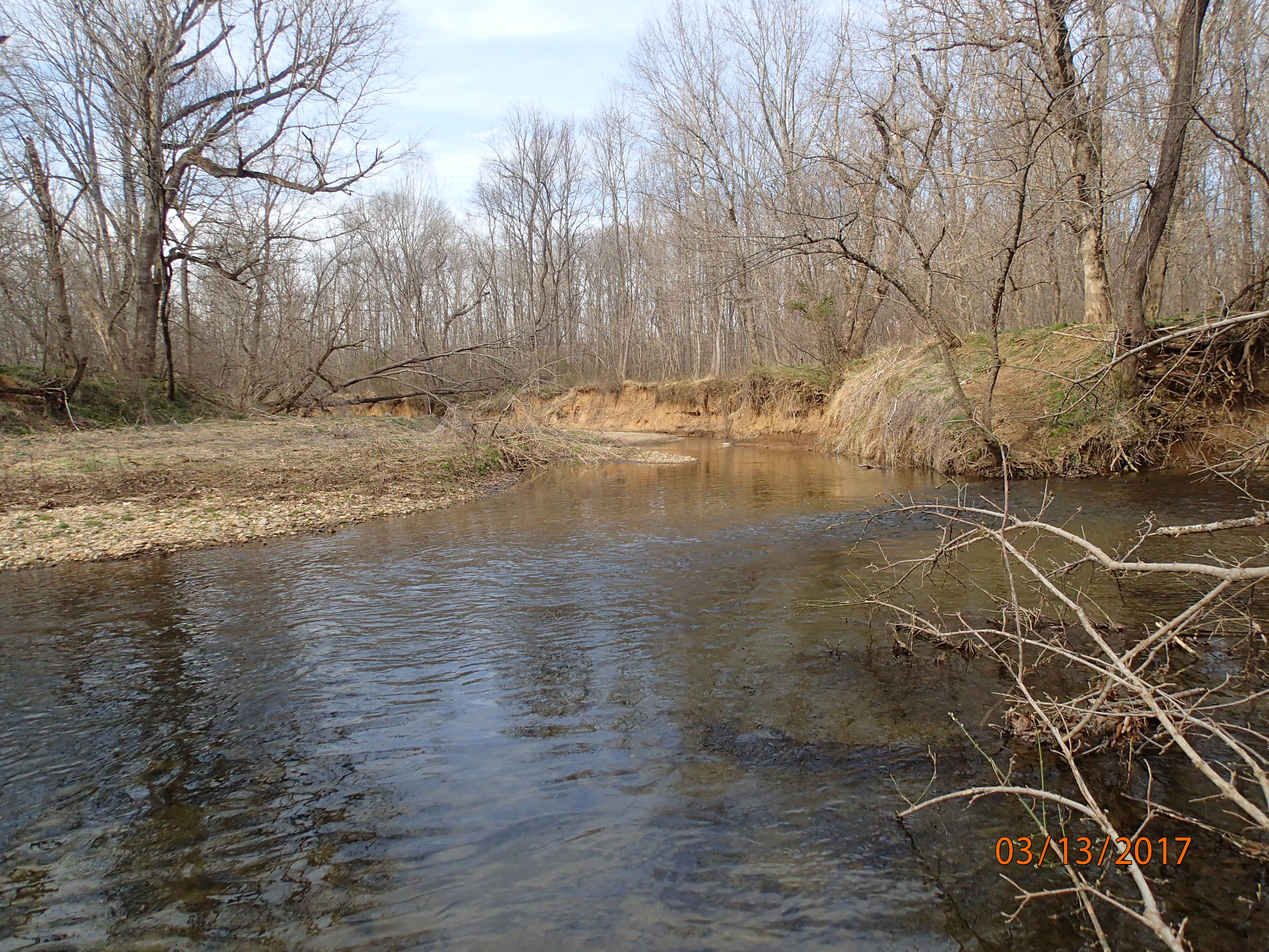 Field photo showing stream conditions at site CATO-407-R-2017-MouthOfBroadRunAtMidpoint
