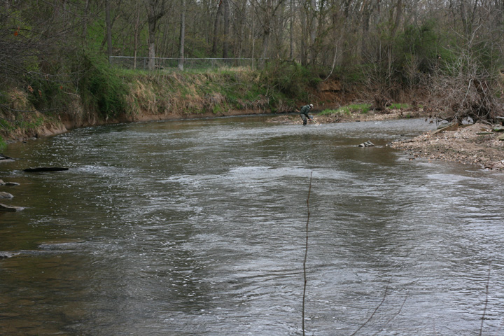 Field photo showing stream conditions at site CATO-408-R-2009-2