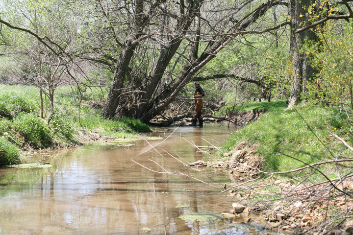 Field photo showing stream conditions at site CONO-205-R-2009-2