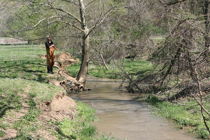 Field photo showing stream conditions at site CONO-208-R-2009-1