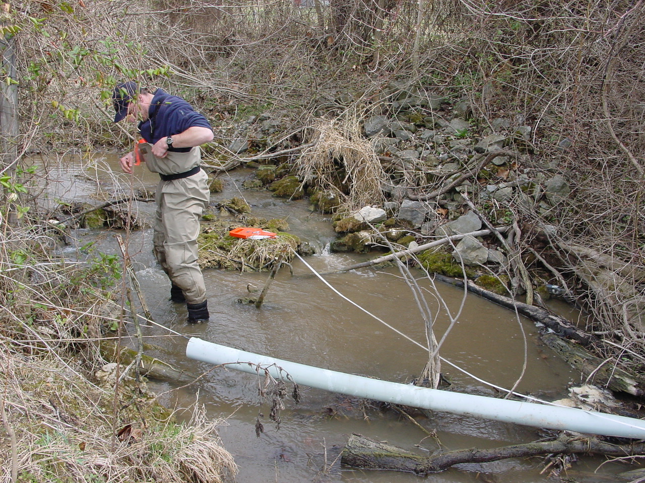 Field photo showing stream conditions at site CONO-217-R-2002-2