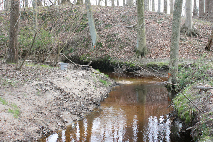 Field photo showing stream conditions at site CORS-102-S-2010-1