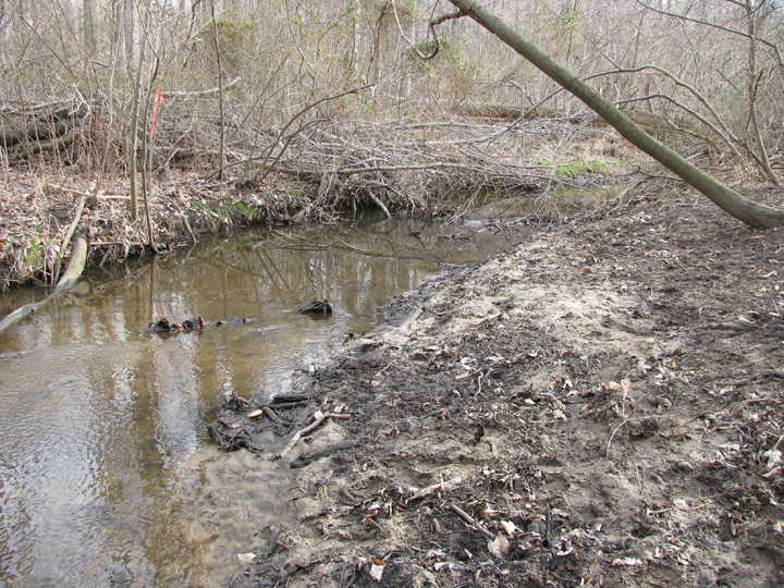 Field photo showing stream conditions at site CORS-102-X-2009-2