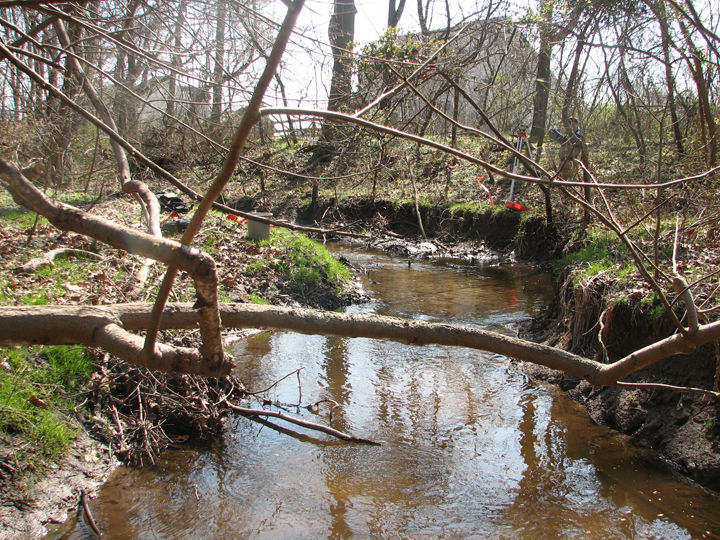 Field photo showing stream conditions at site CORS-104-X-2008-1