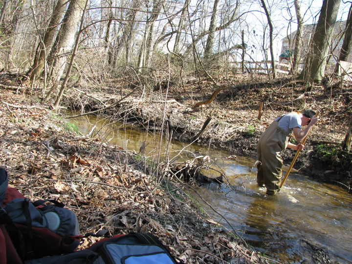 Field photo showing stream conditions at site CORS-104-X-2009-2