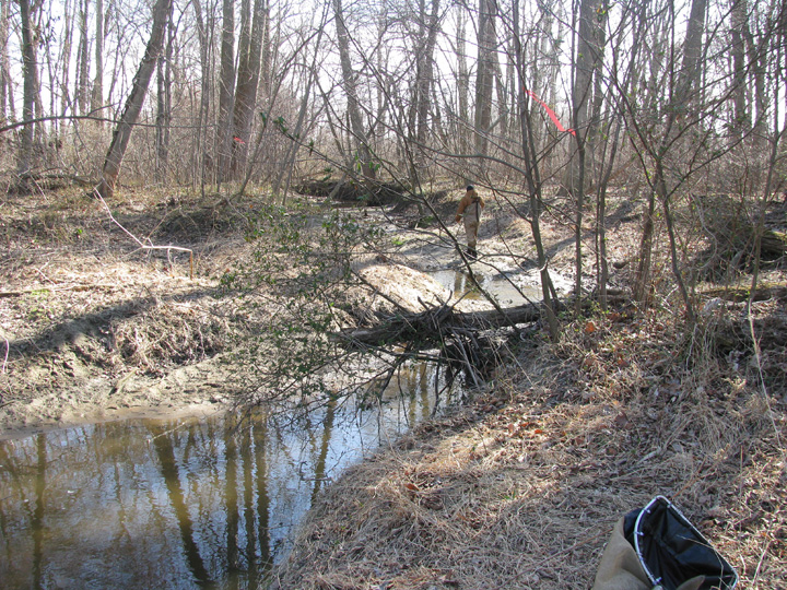 Field photo showing stream conditions at site CORS-107-X-2009-2