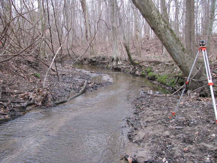 Field photo showing stream conditions at site CORS-108-X-2009-2