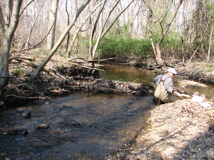 Field photo showing stream conditions at site CORS-122-X-2008-2