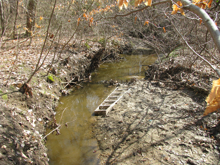 Field photo showing stream conditions at site CORS-127-X-2009-1