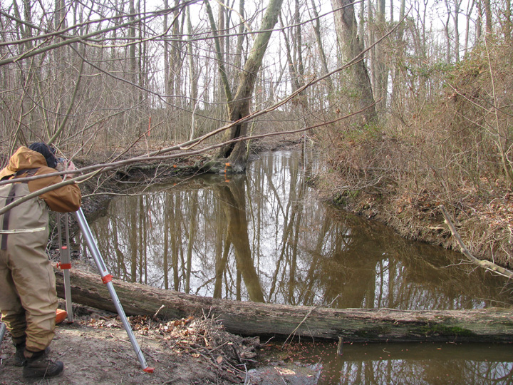 Field photo showing stream conditions at site CORS-234-X-2009-1