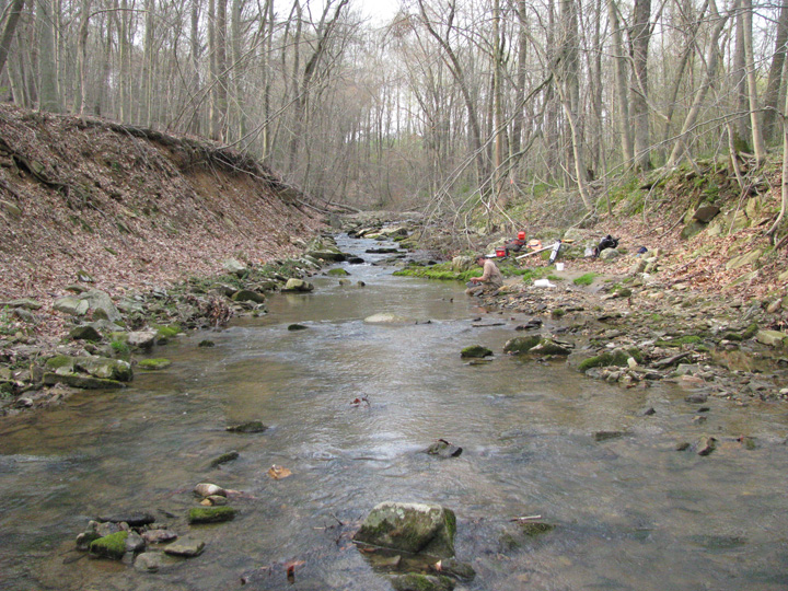 Field photo showing stream conditions at site DEER-101-A-2011-2
