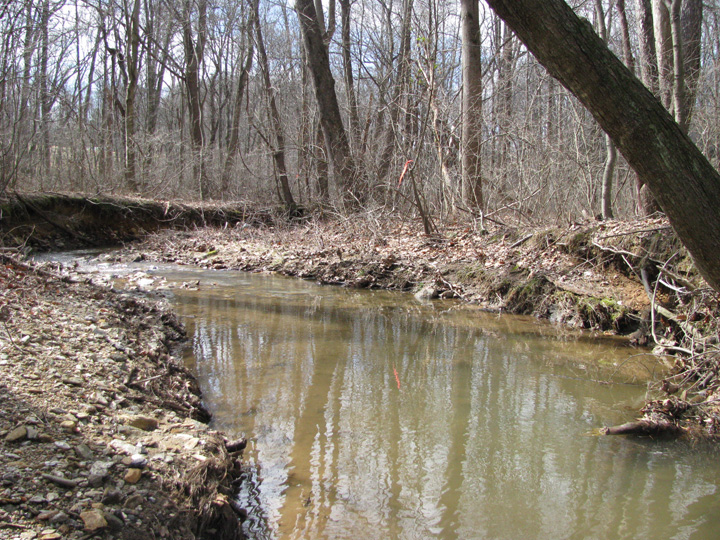Field photo showing stream conditions at site DEER-101-X-2011-2