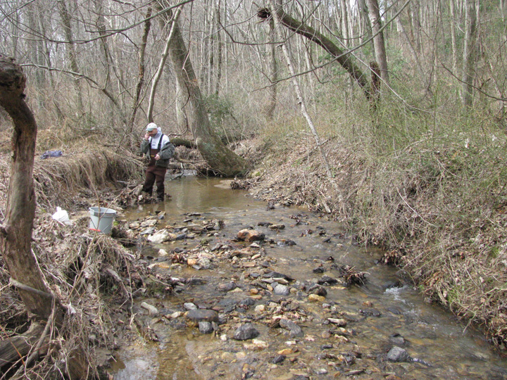 Field photo showing stream conditions at site DEER-103-X-2011-2