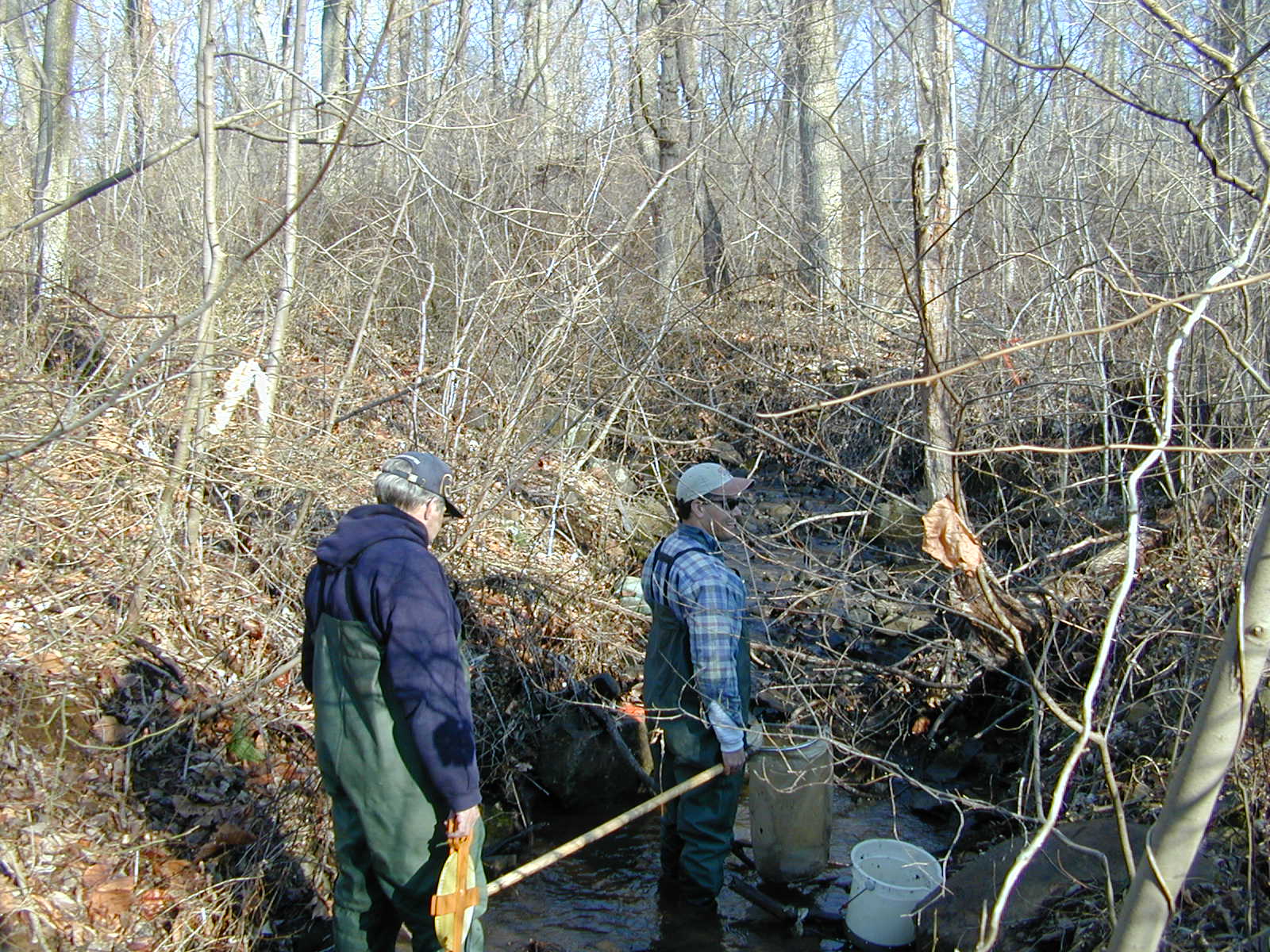 Field photo showing stream conditions at site DEER-110-R-2001-2