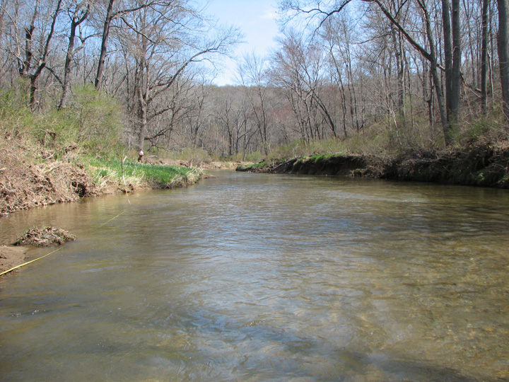 Field photo showing stream conditions at site DEER-342-A-2007-1
